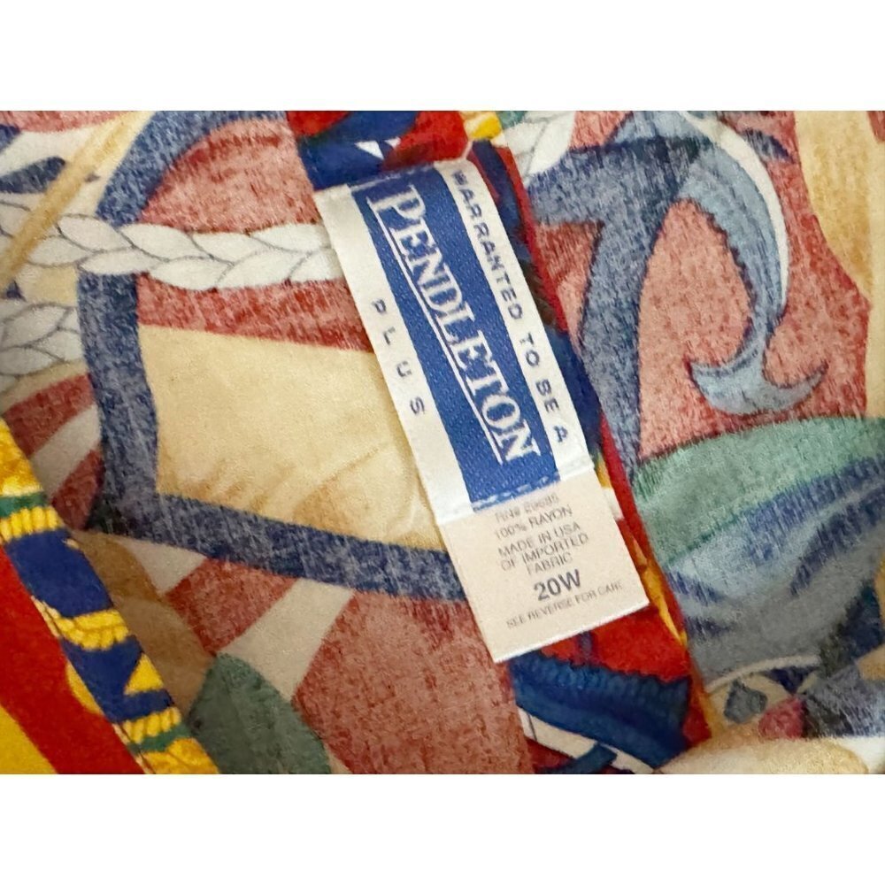 Vintage PENDLETON Nautical Colorful Short Sleeve Top 80s / 90s Size XL - Picture 5 of 8